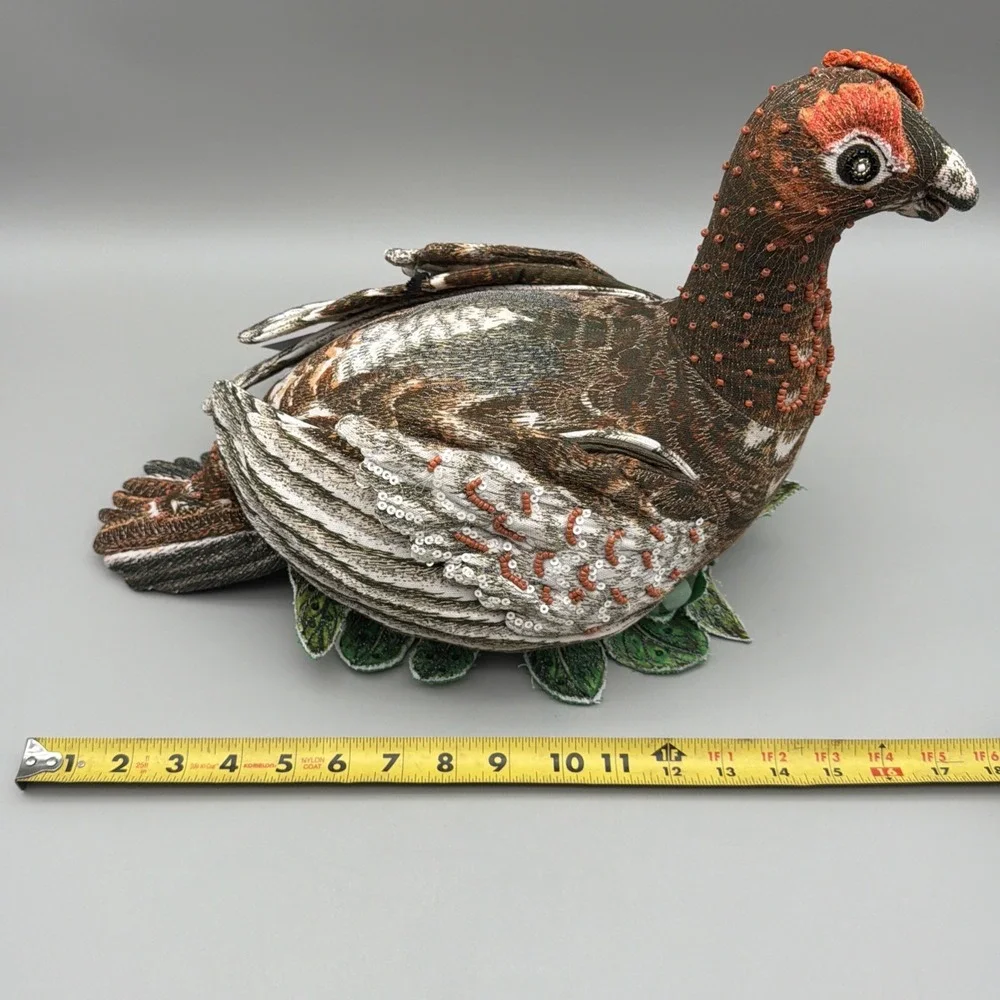 NWT John Derian Target Fall Of 2025 Beaded Grouse Shaped Pillow 11